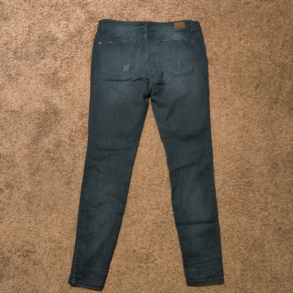 Judy Blue Skinny Fit Distressed Jeans Dark Wash Size 15/32 34x30 - Picture 8 of 10